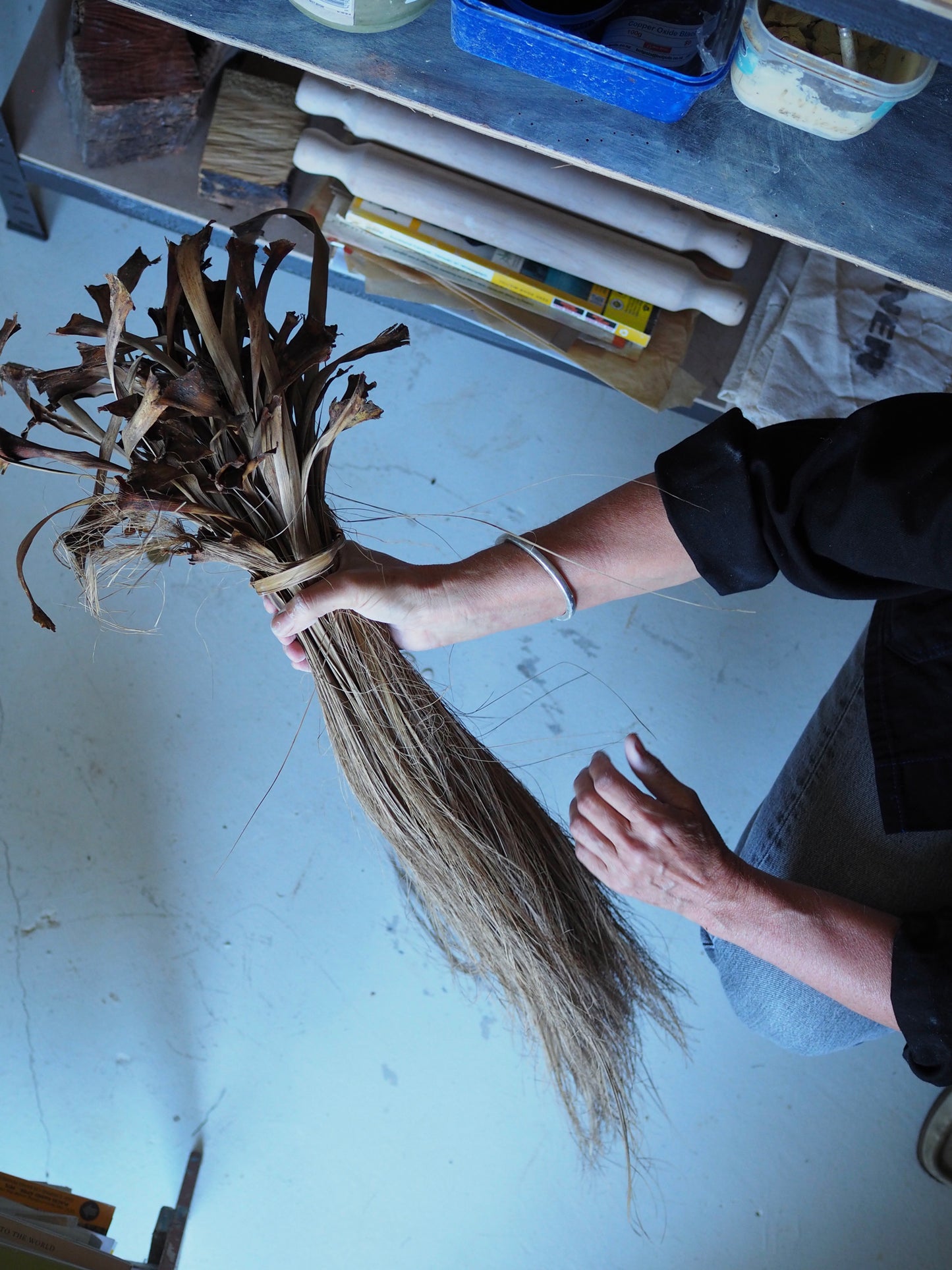 Make Your Own Brush with Cabbage Tree Leaves & Ink Drawing with the Brush, Tutor by Jane Burn
