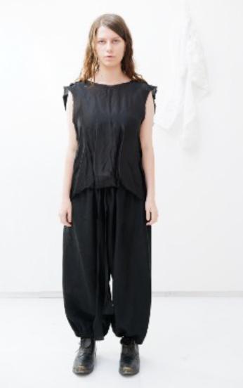 Black two sides singlet w. Sheer front