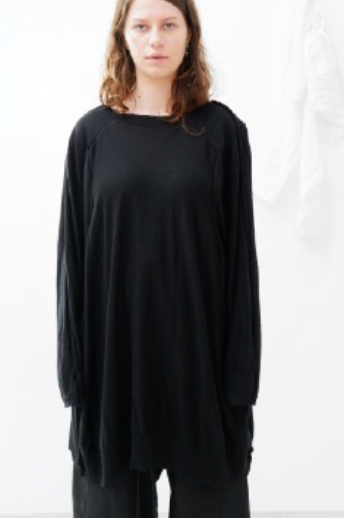 Long black two sides merino jumper