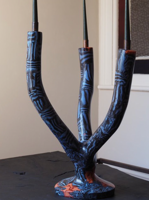 Denim Tortousa Candelabra, 2021 by Ghastly Studios