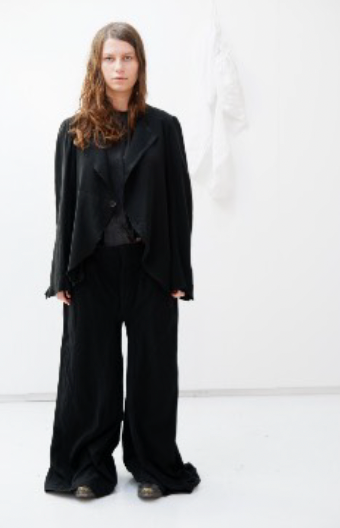 Deconstructed jacket with raw edges (no lining )