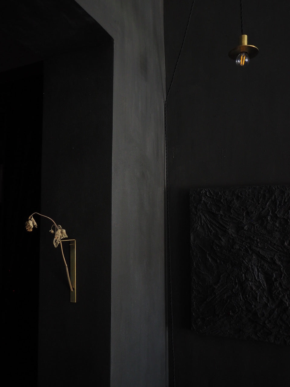 Hanging Light - Brass Gold or Black