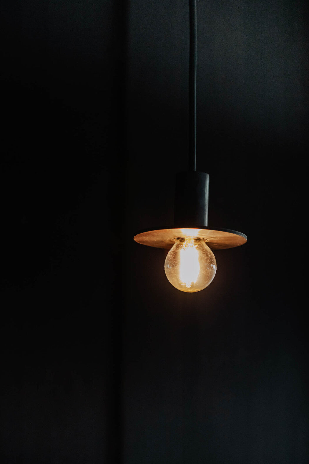 Hanging Light - Brass Gold or Black