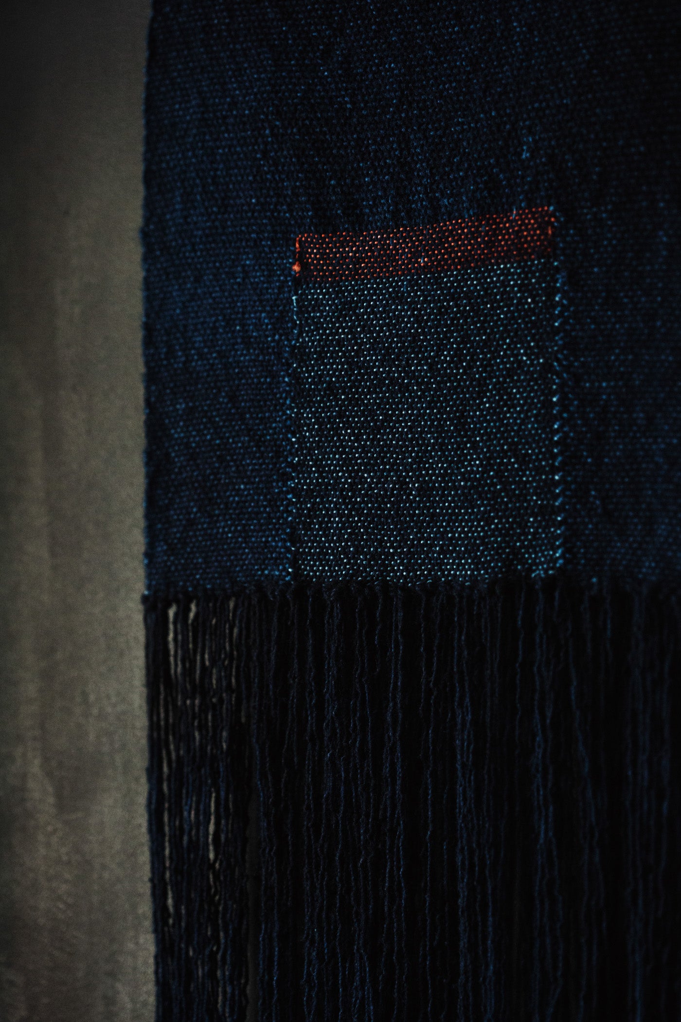 Hand-Dyed Indigo & Madder Wool & Silk Short Tapestry