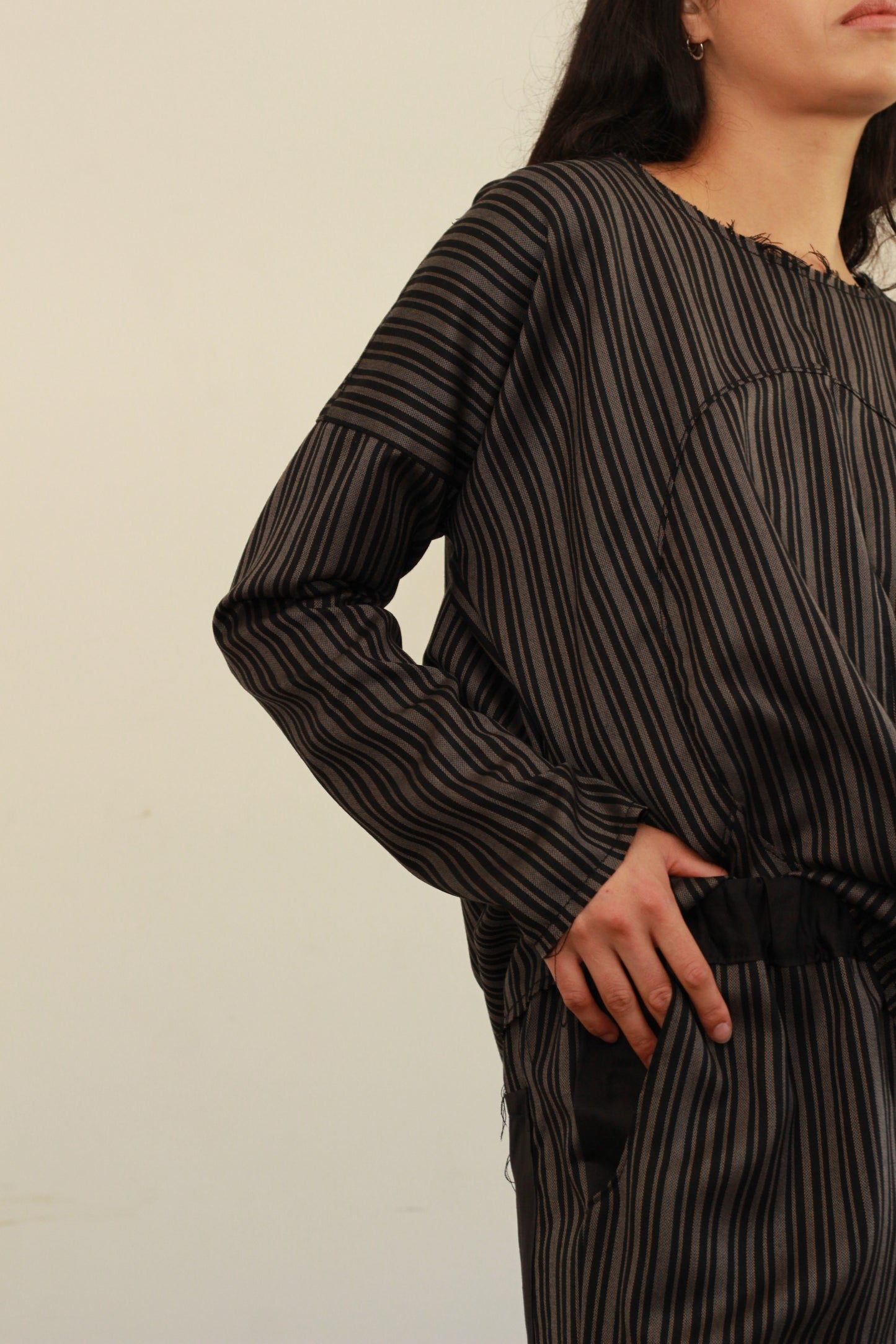 Yozakura Top - Stripe Wool